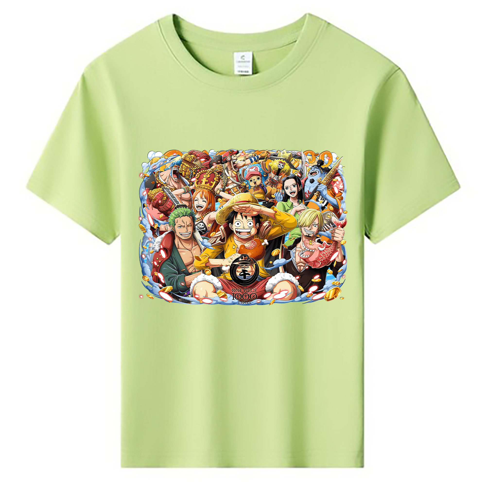 ワンピース モンキー・D・ルフィ ONE PIECE Monkey D. Luffy 綿100％キッズTシャツ（フロントプリント）